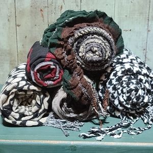 Bundle of five scarves.